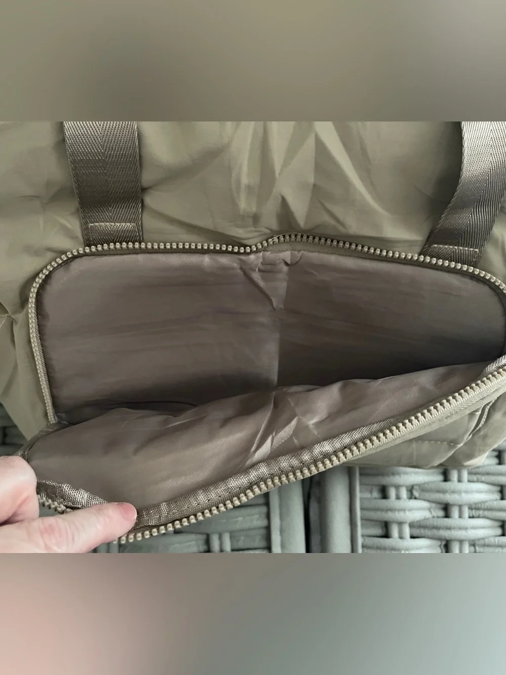 Beige Puffy Gym Yoga Tote Bag